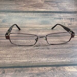 Coach Britany 214 Coffee Eyeglasses Rectangular Brown Metal Frame 52-16-135
